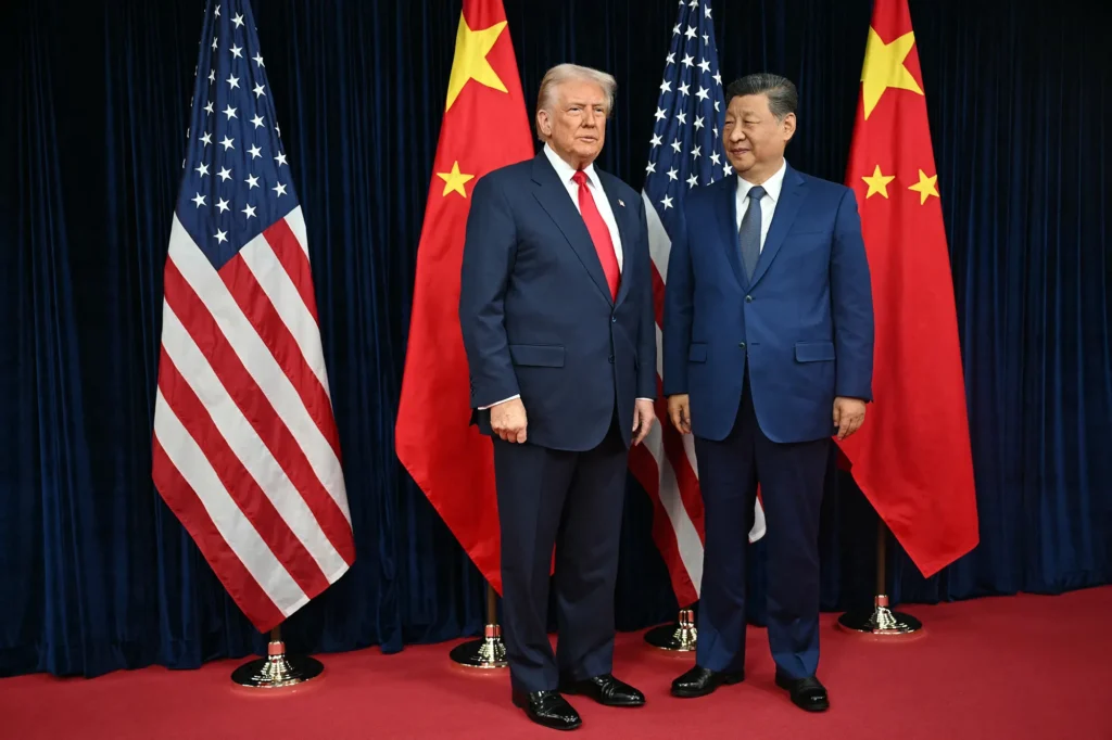 U.S. President Donald Trump, left, and Chinese President Xi Jinping in 2017.Photographer: Bloomberg